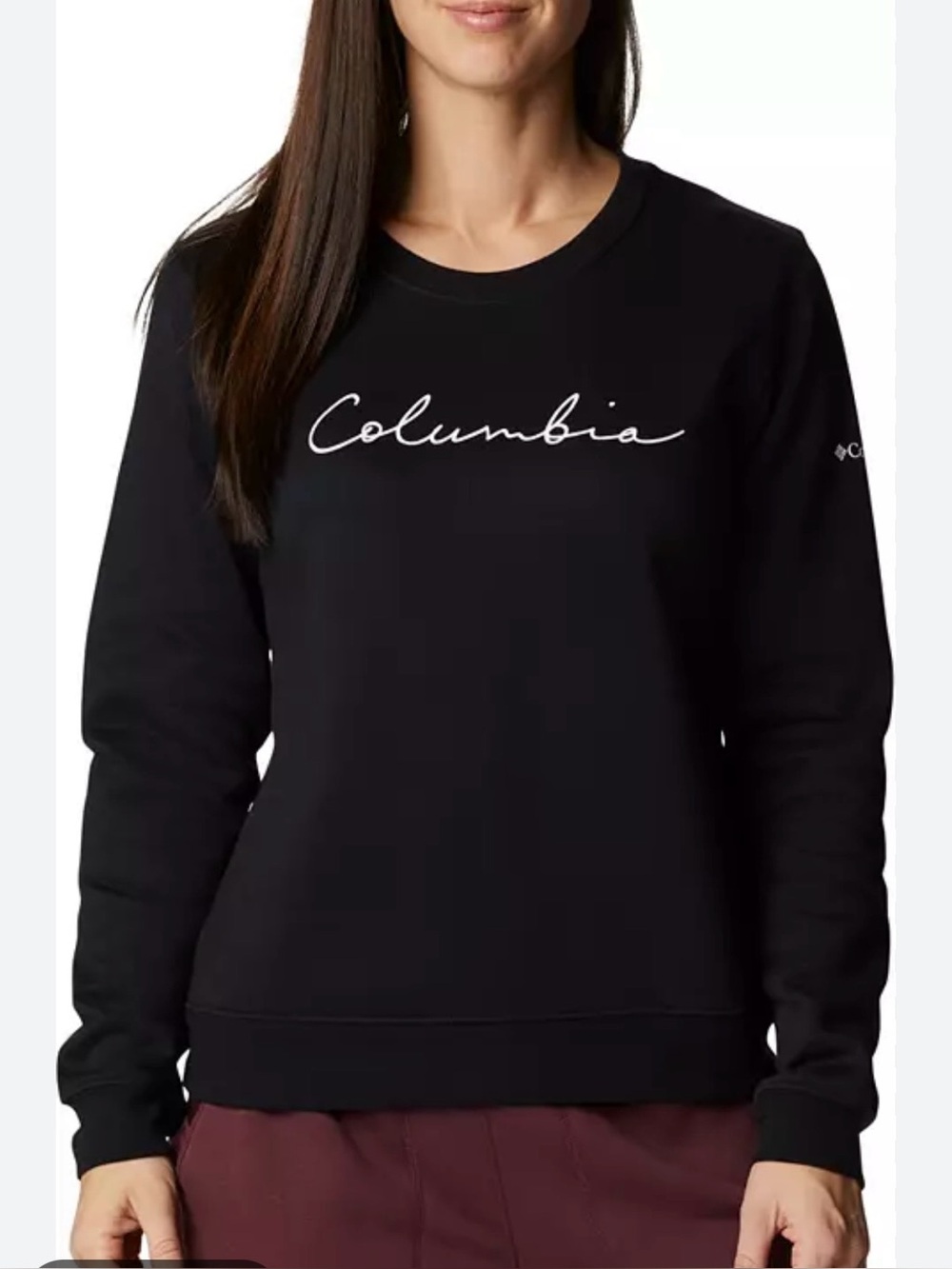 Columbia women’s size extra large Black Crewneck Sweatshirt with White‎ Script